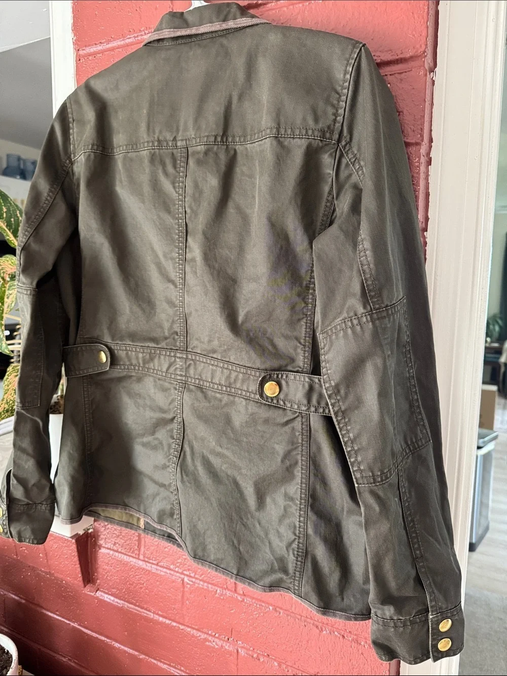 J. Crew Downtown Field Olive Utility Jacket with Gold-Tone Hardware Medium